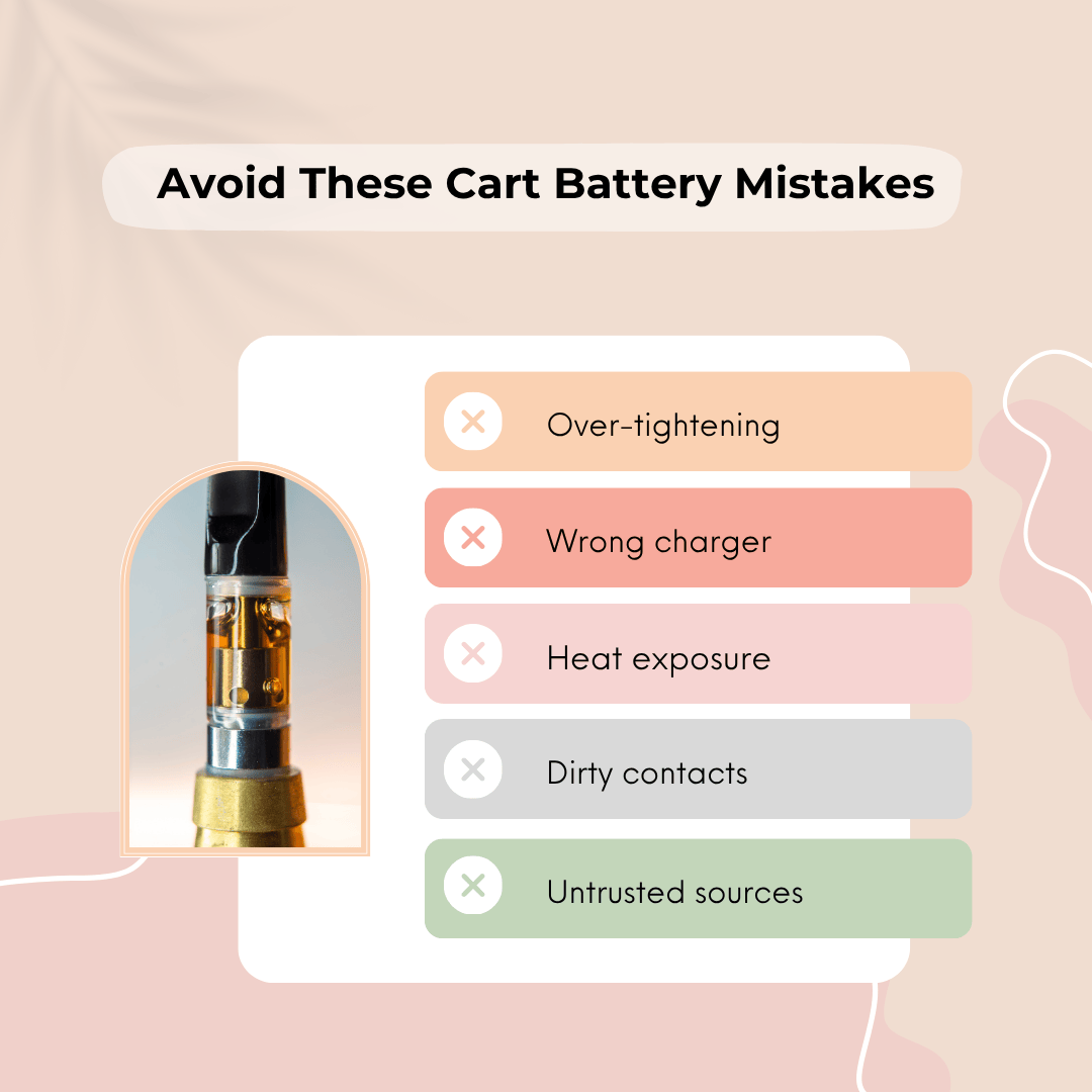 Common mistakes to avoid when using cart batteries for cannabis vaping