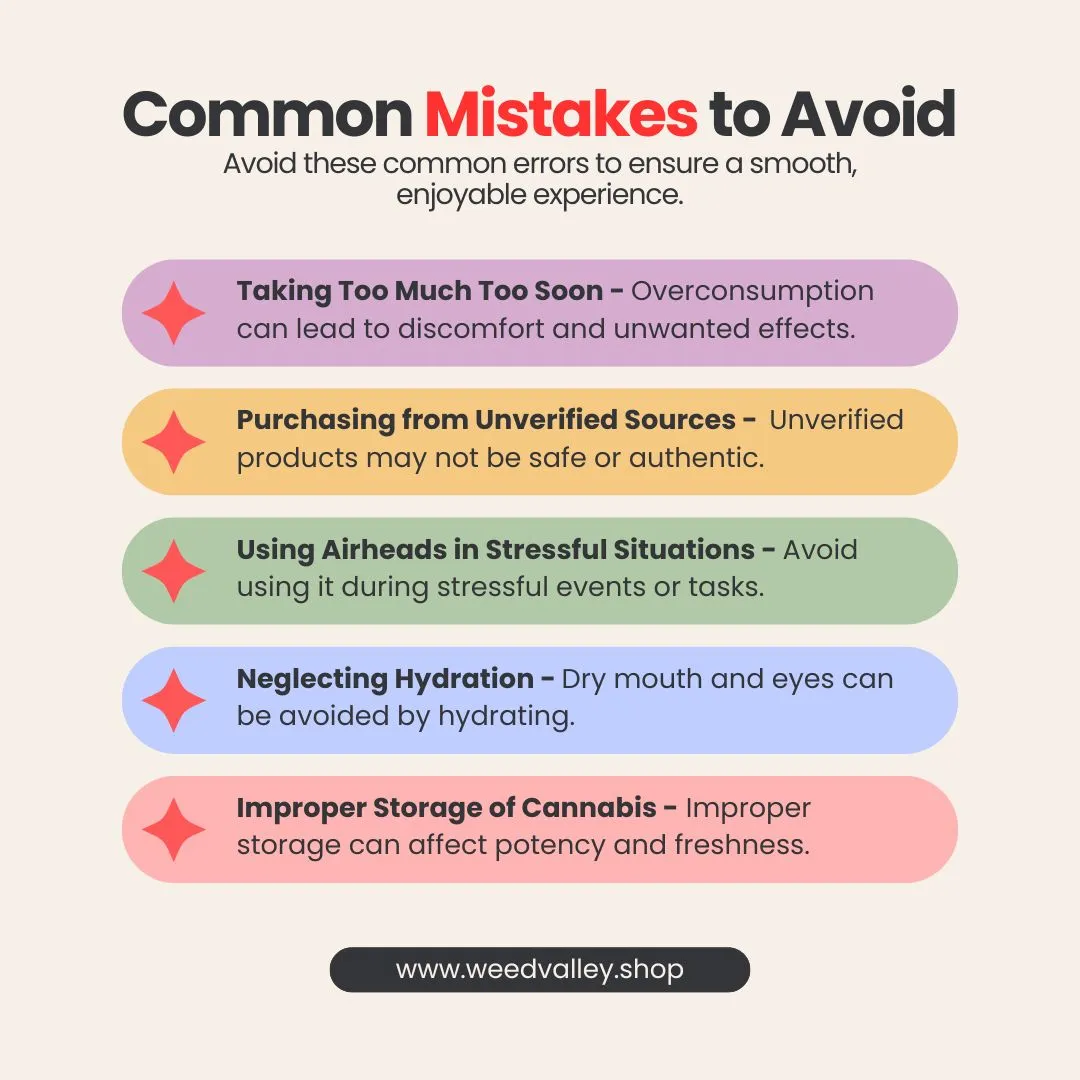 common mistakes to avoid while taking airheads strain